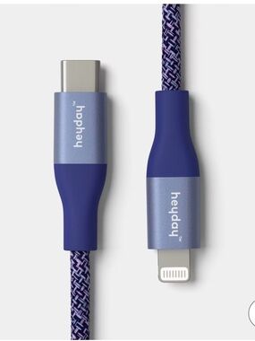 heyday 6ft Braided USB-C to Lightning Cable in Deep Purple